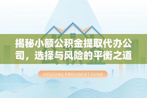 彝良揭秘小额公积金提取代办公司，选择与风险的平衡之道